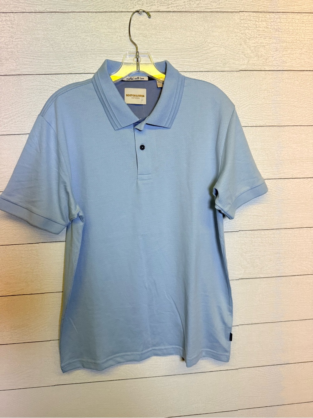 Scotch & Soda Men's Blue short sleeve Polo shirt cotton blend size medium nwt